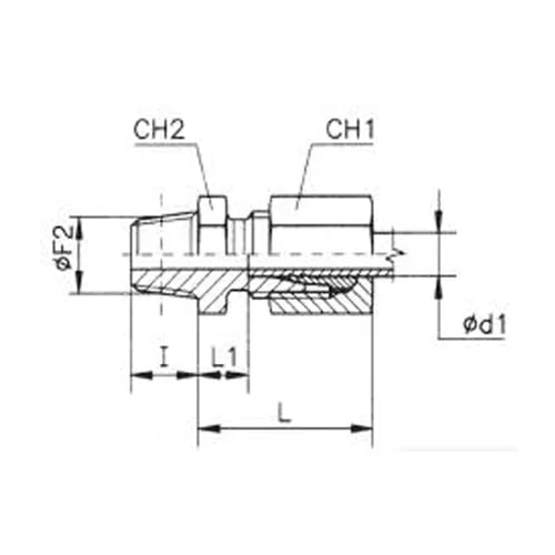 Штуцер ввертный с конической резьбой (ш-ш) TN93 8 мм