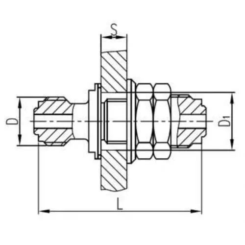 Бронзовый переборочный штуцерный съемный стакан 10x100 мм 554-03.906-02 (ИTШЛ.363171.124-01)